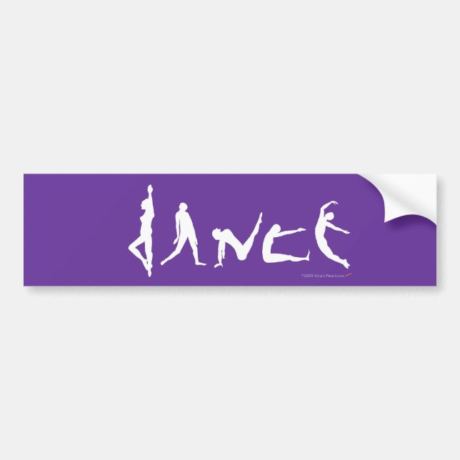 Dance Dancers Silhouettes Car Bumper Sticker Dark (Front)