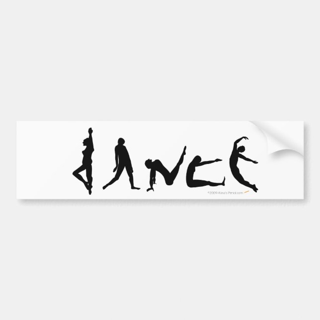 Dance Dancing Silhouette Design Bumper Sticker (Front)