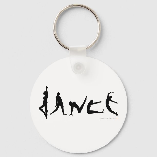 Dance Dancing Silhouette Design Key Ring (Front)