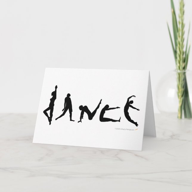 Dance Dancing Silhouette Greeting Card (Front)