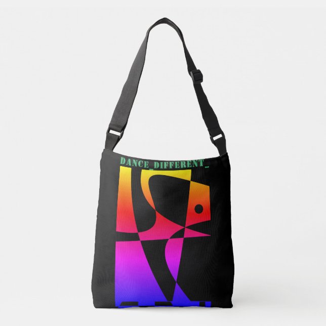 DANCE_DIFFERENT_ Rainbow Black  Crossbody Bag (Front)