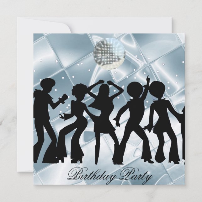 Dance Disco Birthday Party ice Invitation (Front)