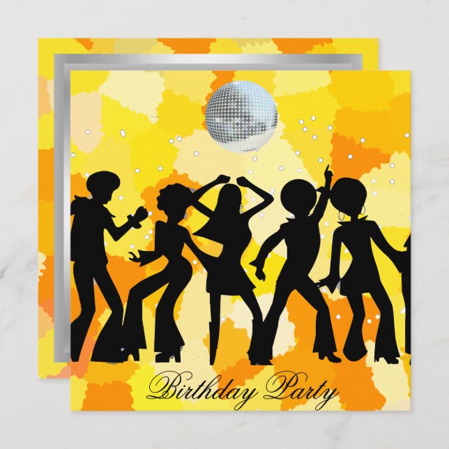 Dance Disco Birthday Party Invitation (Front/Back)