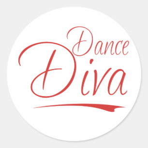dance diva classic round sticker