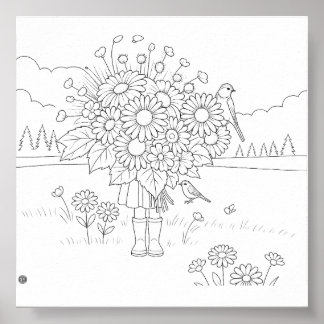 Dance. Dream. Wander. Bloom. Colouring Poster