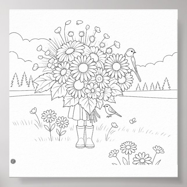 Dance. Dream. Wander. Bloom. Colouring Poster (Front)