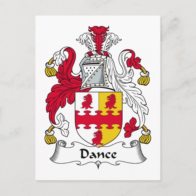 Dance Family Crest Postcard (Front)