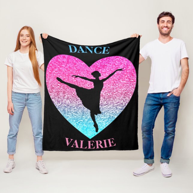 Dance Fleece Blanket w/ Personalised Name (In Situ)