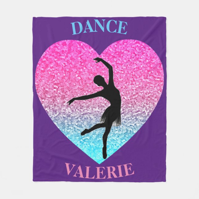 Dance Fleece Blanket w/ Personalised Name (Front)