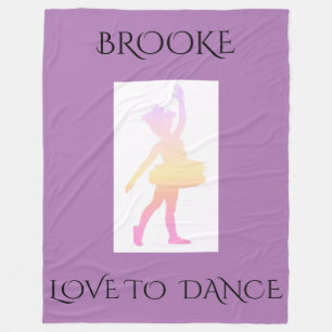 DANCE FLEECE BLANKET WITH CUSTOM NAME.
