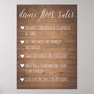 Dance Floor Rules sign Rustic fun sign