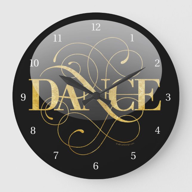 Dance Flourish Large Clock (Front)