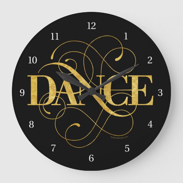 Dance Flourish Large Clock (Front)