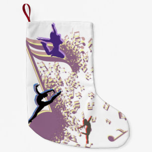 Dance Genres silhouettes and Music Small Christmas Stocking