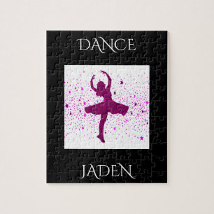 DANCE girls puzzle with personalised name.