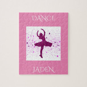 DANCE girls puzzle with personalised name.
