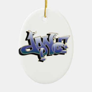 Dance Graffiti Ceramic Tree Decoration