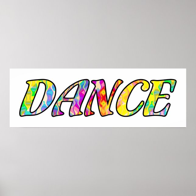 Dance in Bright Prismatic Rainbow Colours Poster (Front)