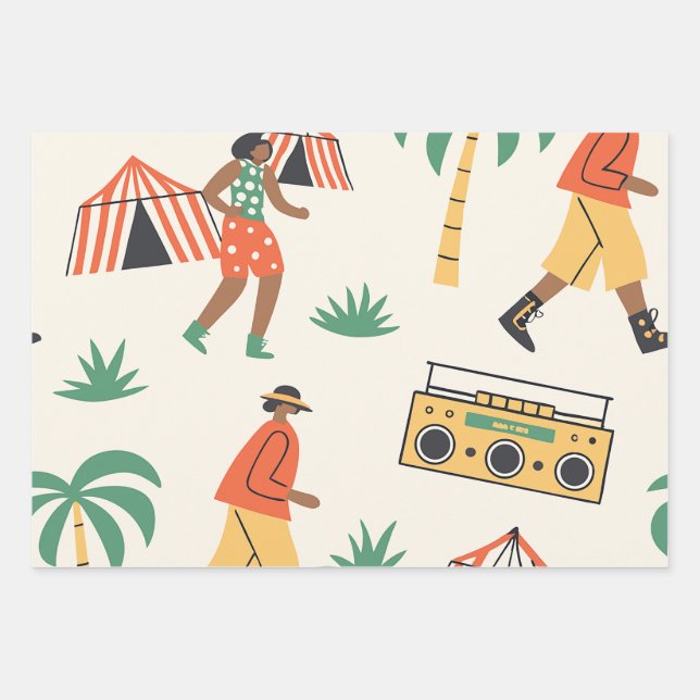 Dance in summer wrapping paper sheet (Front)