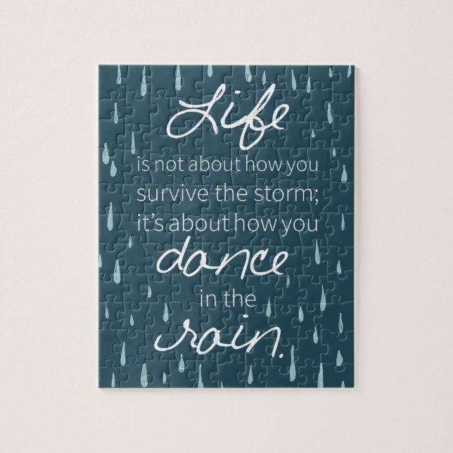 Dance in the Rain Inspirational Quotes Jigsaw Puzzle (Vertical)
