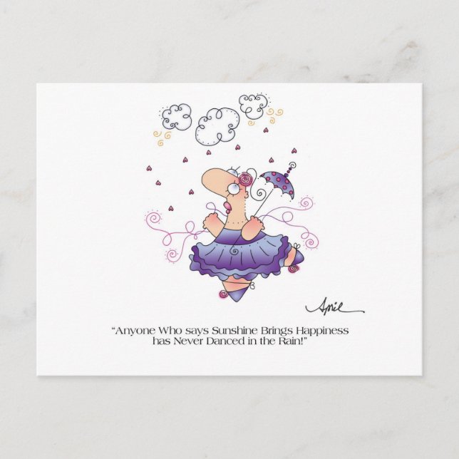 DANCE IN THE RAIN Postcard by April McCallum (Front)