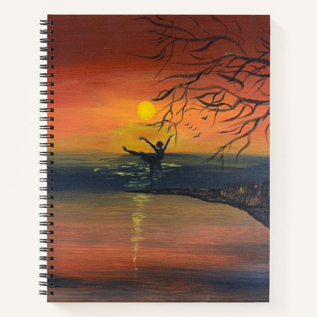     Dance in the Sunset Glow | handmade artwork  Notebook (Front)