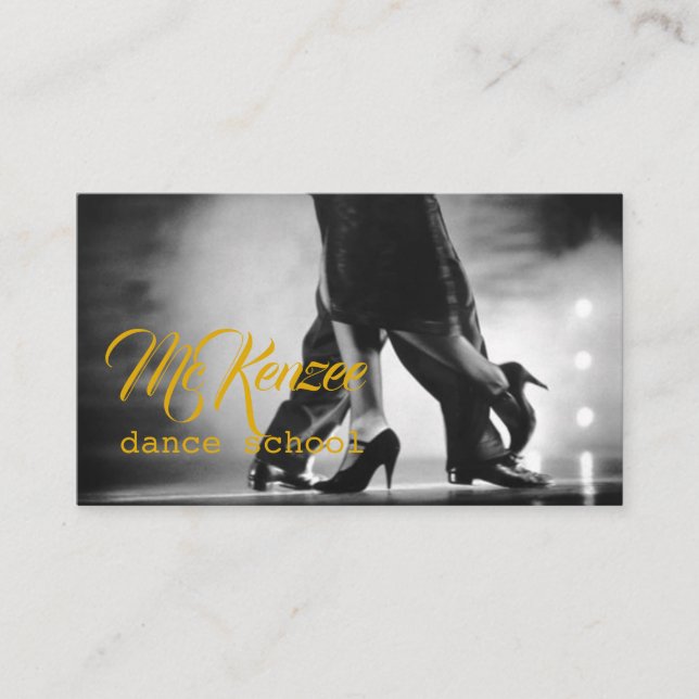Dance, Instructor, Studio Lessons Business Card (Front)