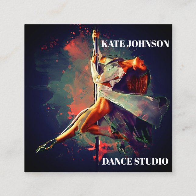 Dance, Instructor, Studio Square Business Card (Front)