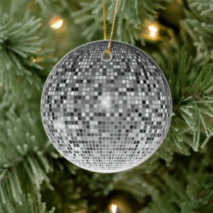 Dance into Nostalgia with our Vintage Disco Ball Ceramic Tree Decoration