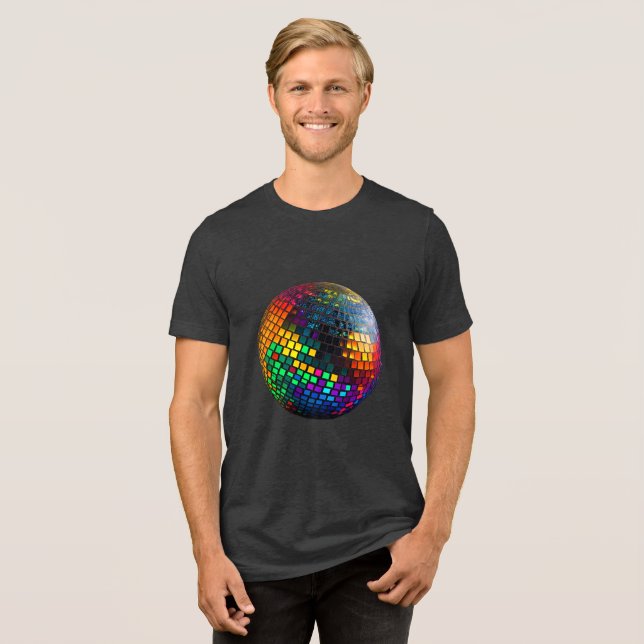 Dance into Nostalgia with the Retro Cosmic Groove Tri-Blend Shirt (Front Full)