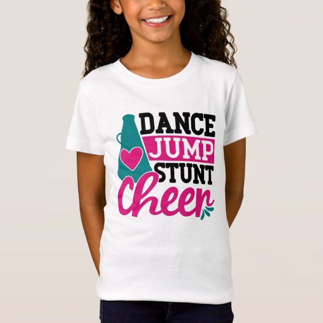 dance jump stunt cheer word art  T-Shirt (Front)