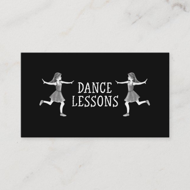 Dance Lessons Dancing Instructor Classes Teacher Business Card (Front)