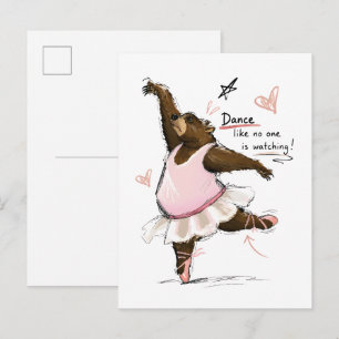 Dance Like No One is Watching Funny Ballet Bear Postcard