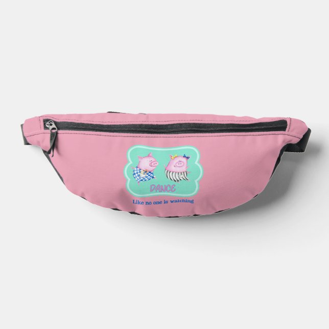 Dance Like No One is Watching Happy Dancing Pigs Bum Bags (Lay Down)