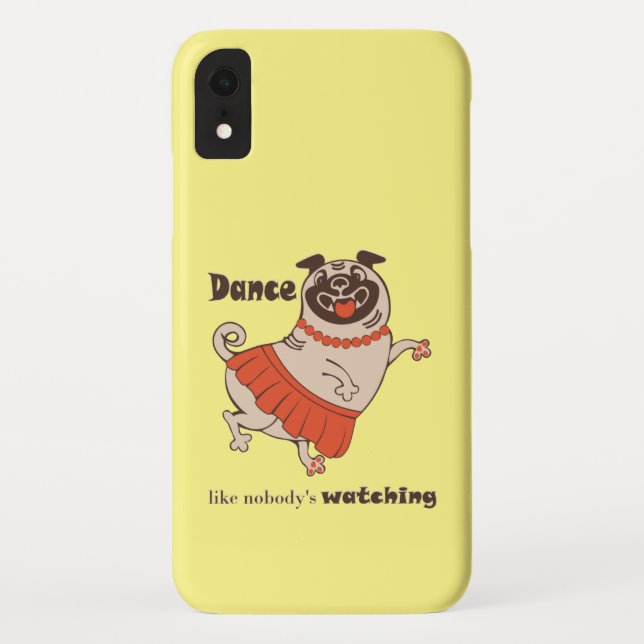 Dance like nobody is watching Pug Girl    Case-Mate iPhone Case (Back)