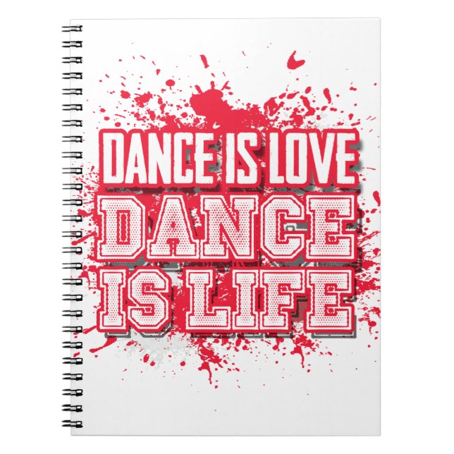 Dance Love Writing Journal in Candy Apple Red - (Front)