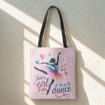 Dance Lover Pink Shoulder Tote Bag<br><div class="desc">Celebrate your passion for movement and music with this charming dance-inspired shoulder tote. Featuring a soft pale pink background, this stylish design showcases a graceful dancer silhouette accented with delicate hearts and musical notes, along with the playful phrase “Just a Girl Who Loves to Dance.” Perfect for dancers, dance students,...</div>
