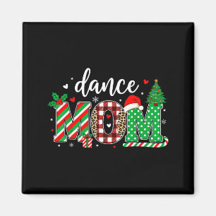 Dance Mom Christmas Buffalo Plaid Leopard Santa Ha Magnet