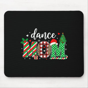 Dance Mom Christmas Buffalo Plaid Leopard Santa Ha Mouse Pad