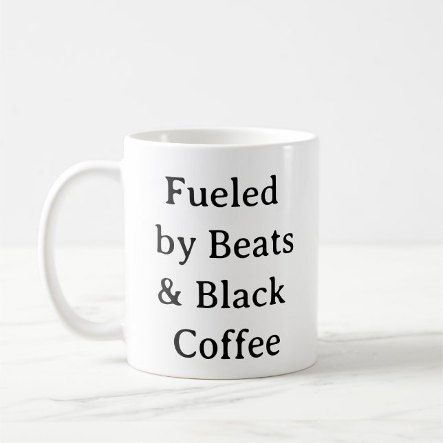 Dance Mug – Fueled by Beats and Black Coffee Gift (Left)