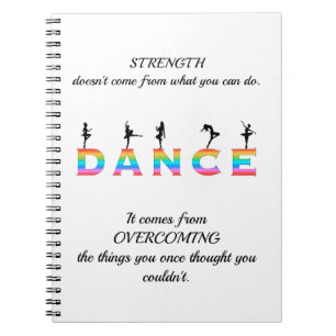 Dance, multi-coloured notebook