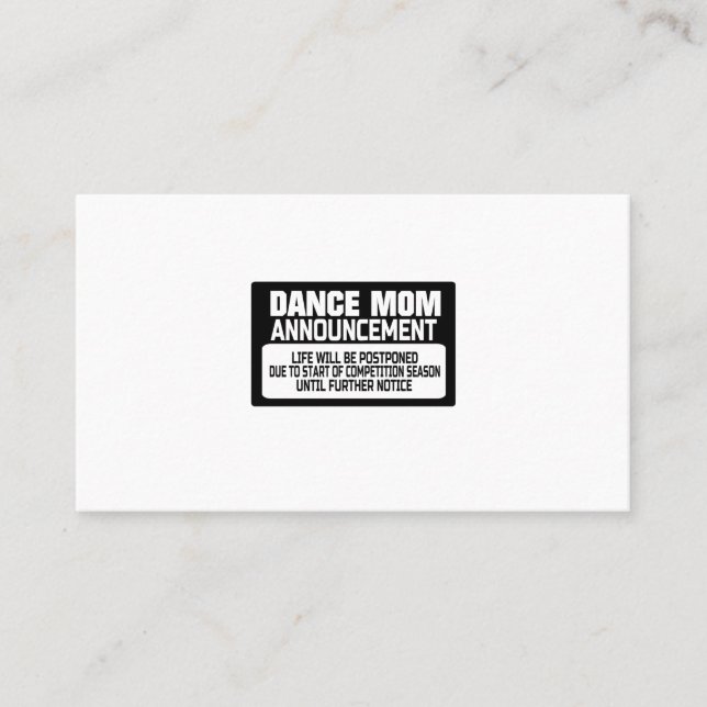 Dance Mum Announcement (Front)