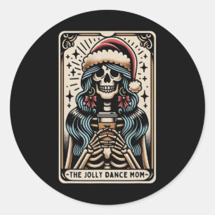 Dance Mum Christmas Tarot Card Dancing Teacher Dau Classic Round Sticker