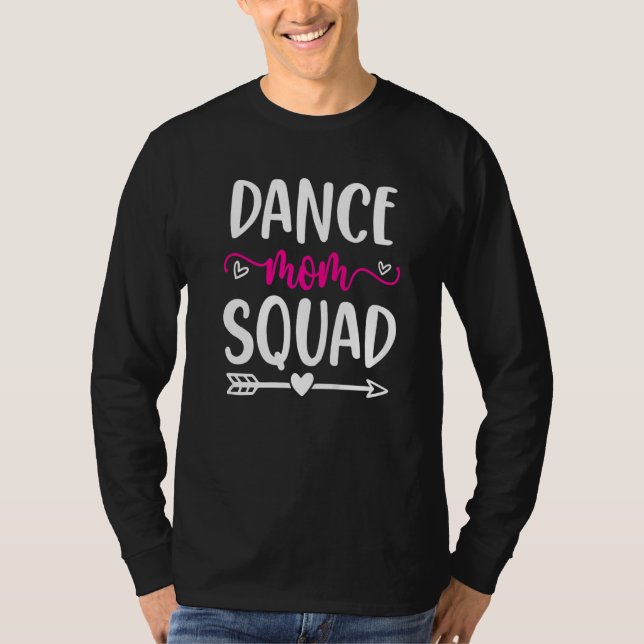 Dance Mum Squad Funny Pink Cute Arrow And Heart T-Shirt (Front)