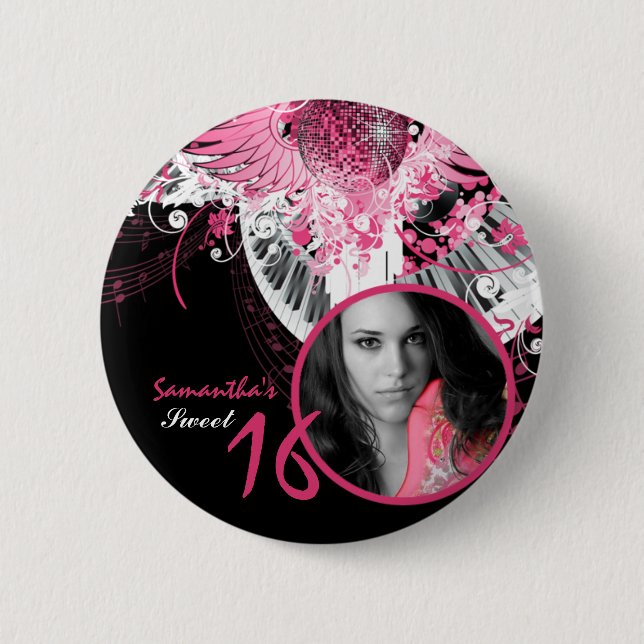 Dance Music Disco Ball Piano Music Support Button (Front)