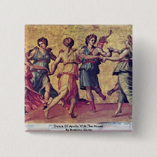 Dance Of Apollo With The Muses By Romano Giulio 15 Cm Square Badge