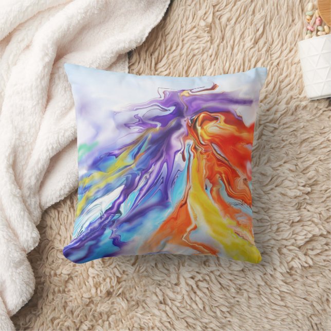 Dance of Colours Throw  Pillow (Blanket)
