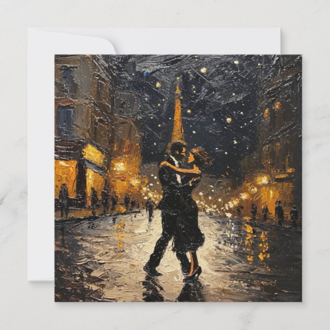 Dance of Love in the City of Lights Holiday Card (Front)
