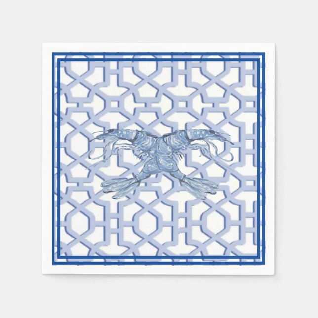 Dance of the Blue Shrimp  Paper Plate Napkin (Front)