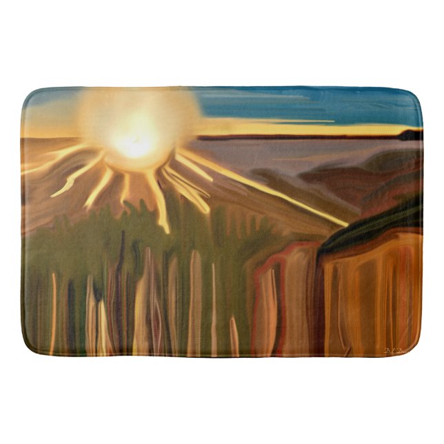 Dance of the Cacti Abstract Art Bath Mat (Front)